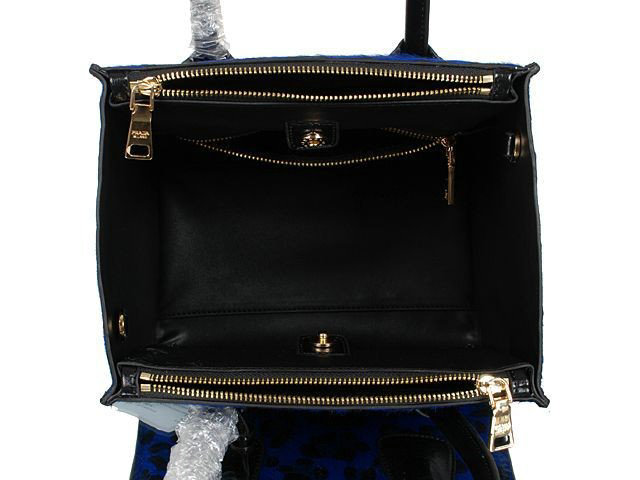 2014 Prada Horsehair & Calf Leather Tote Bag for sale BN2625 blue